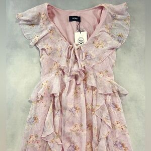 Cider maxi floral violet dress